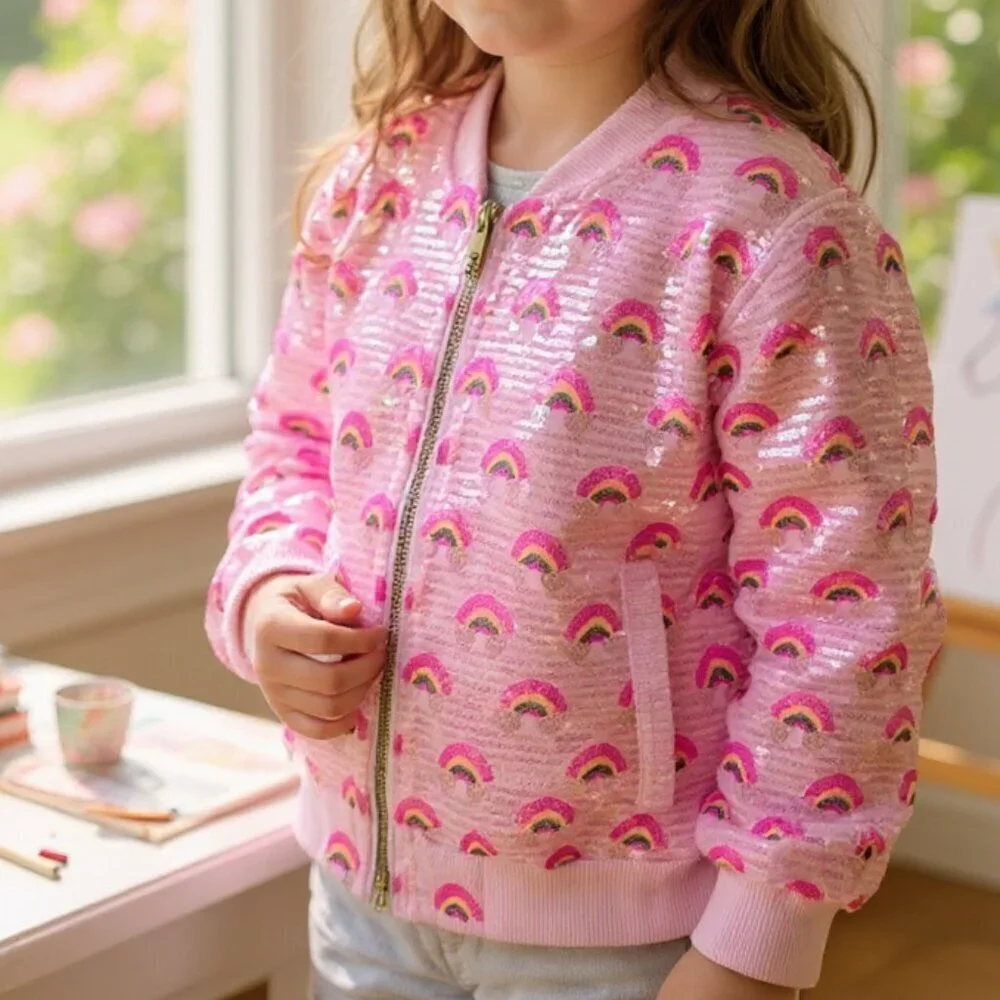 Pink Rainbow Sequin Jacket NWT